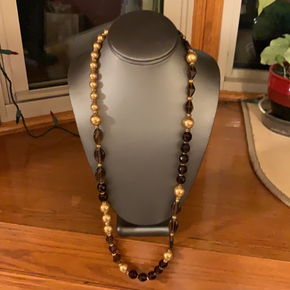 Talbots brown and gold necklace